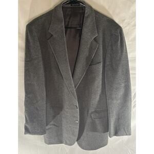 Mens Camel Hair Blend Blazer 42L Gray 2 Button Italy Hungary Sport Coat